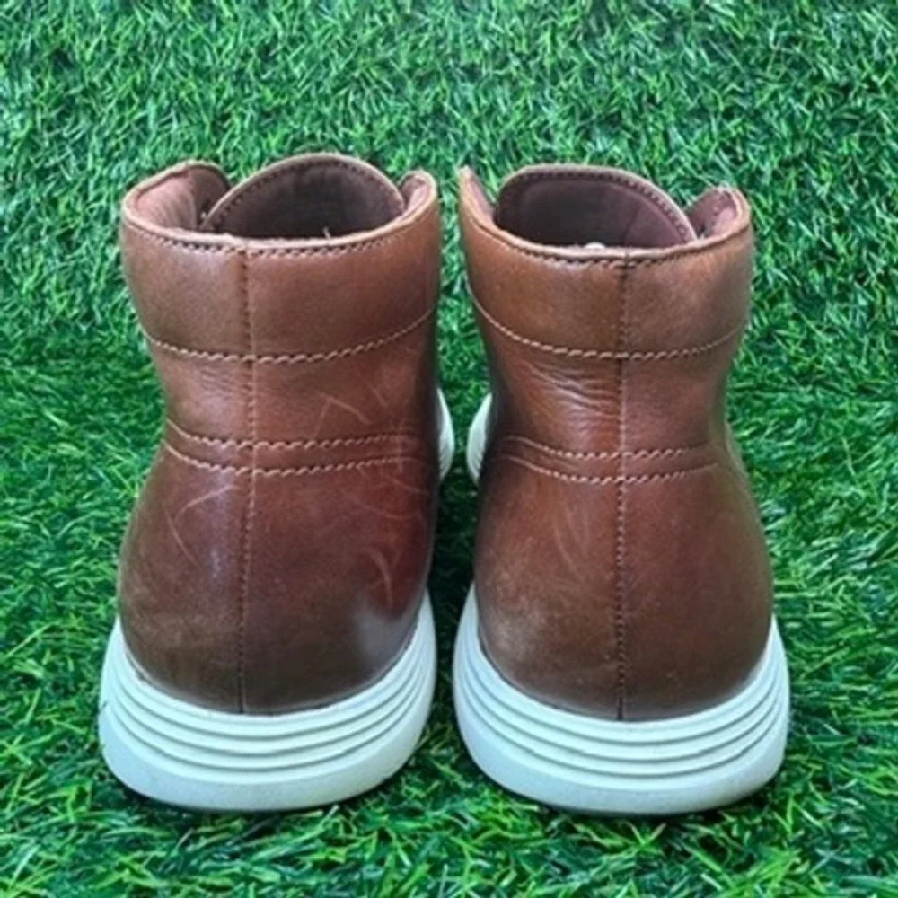 Cole Haan Chukka Boots Mens 11 Brown Leather Grand.OS C29589 Lace Up Mid Top